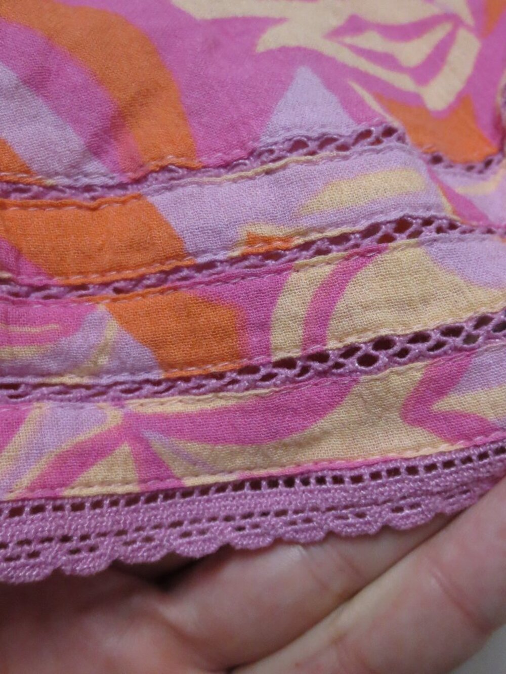 AERIE womens SHORTS pink SKORT orange ROCK & RUFFLE skirt ELASTIC SIZE M - Picture 4 of 8